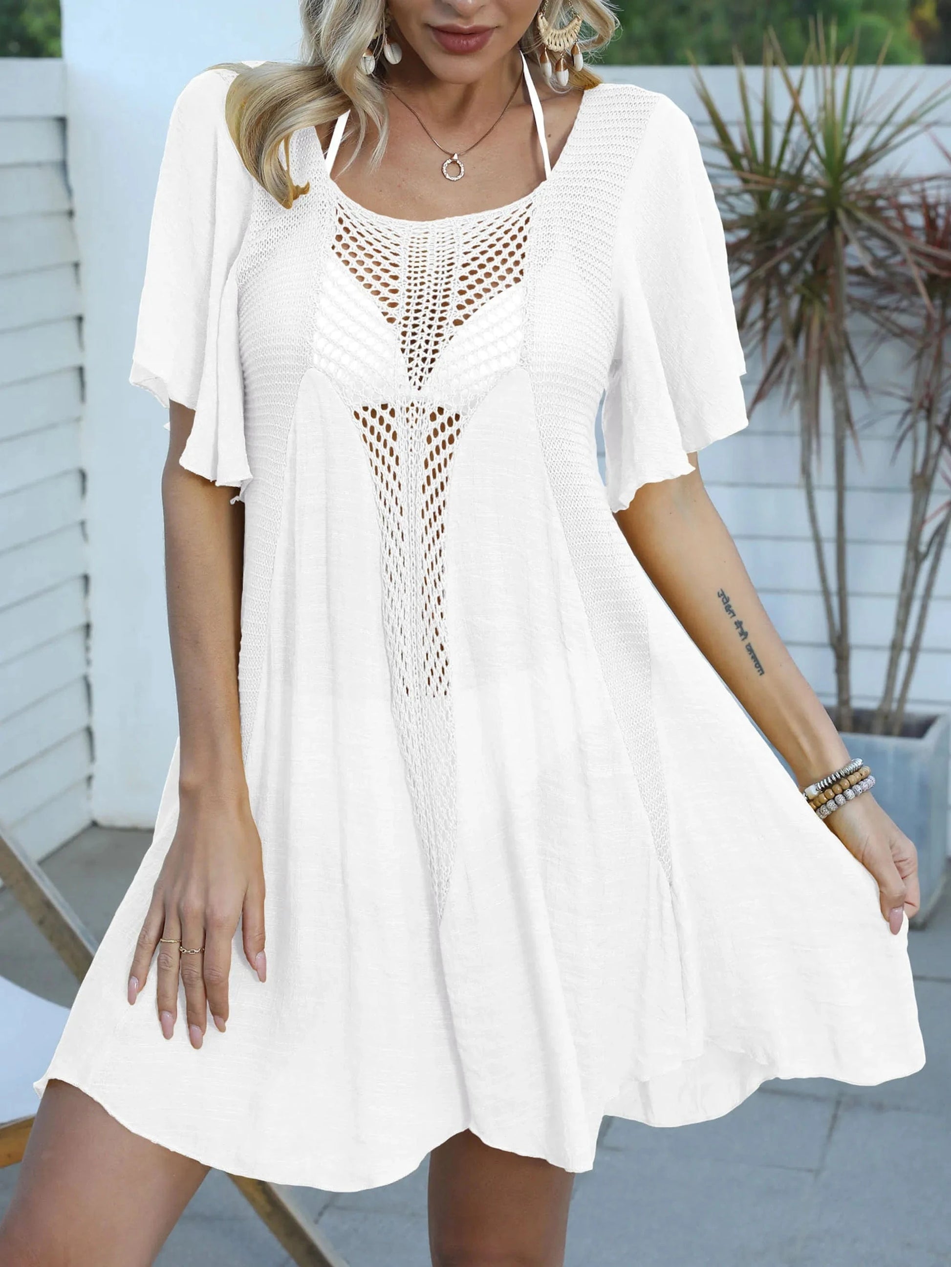 2024 Beach Cover Up cotton sarongs Swimsuit Crochet Beachwear Bathing suit knitting Summer beach cover ups Beach Dress for women