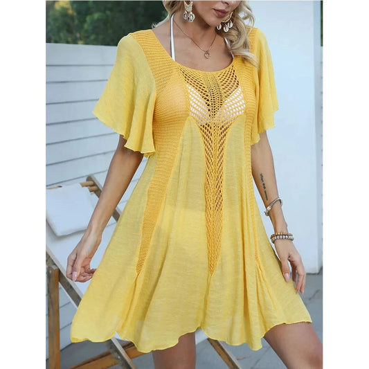 2024 Beach Cover Up cotton sarongs Swimsuit Crochet Beachwear Bathing suit knitting Summer beach cover ups Beach Dress for women