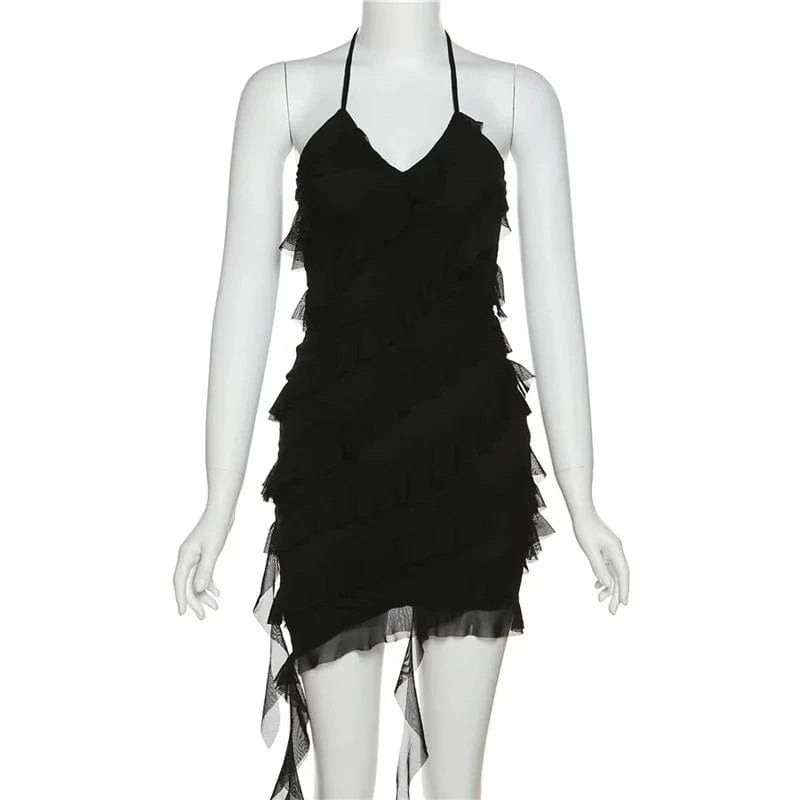 2024 boutique summer woman clothes elegant evening ruffles ladies sexy midi dresses