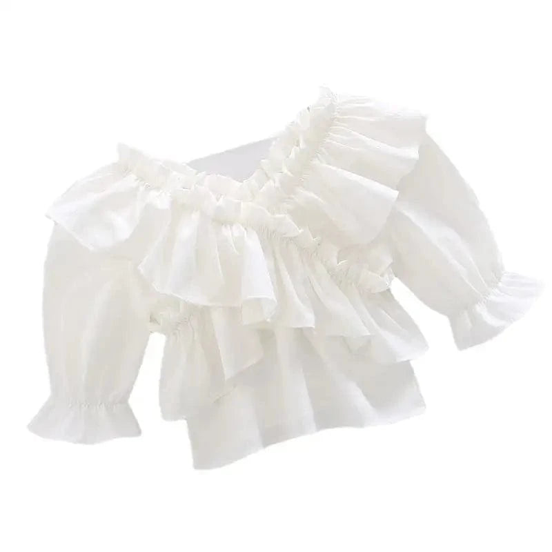 2024 Chiffon Thin Ruffled Zipper Summer Small Fragrance Style All-Matching Line Neck Women's Short-Sleeved New Shirt