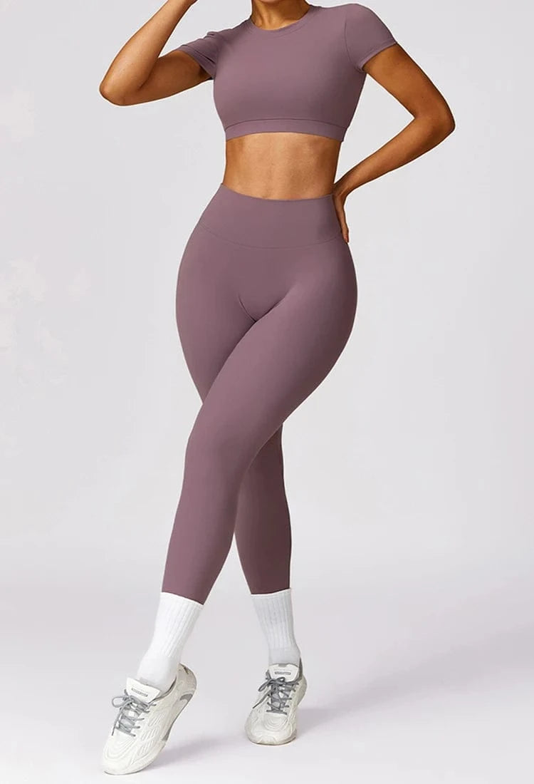 2024 Custom Women Sportswear Scrunch butt Backless High Waist Removable pads 2 Pieces Sports Workout Suit Yoga Gym Leggings Set