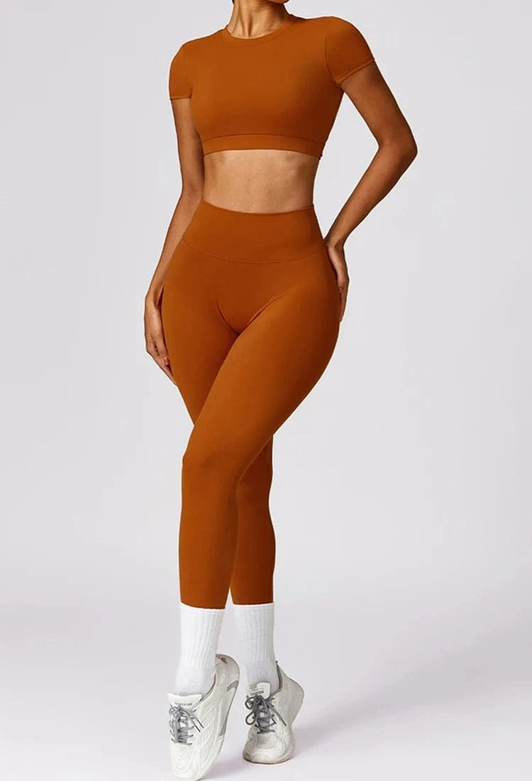 2024 Custom Women Sportswear Scrunch butt Backless High Waist Removable pads 2 Pieces Sports Workout Suit Yoga Gym Leggings Set