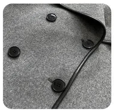 2024 Designed Patchwork Winter Both Side Long Sleeve Double-breasted All Match Women Wool Solid Loose Gray Coat