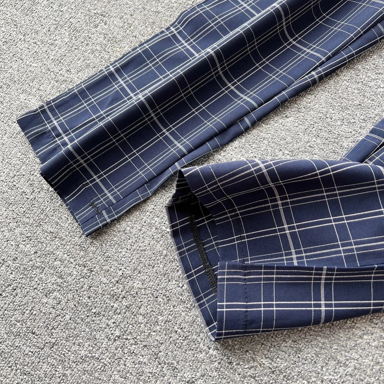 2024 Double Breasted Plaid Lace Up Top Blazer Suits Set For Women For Office