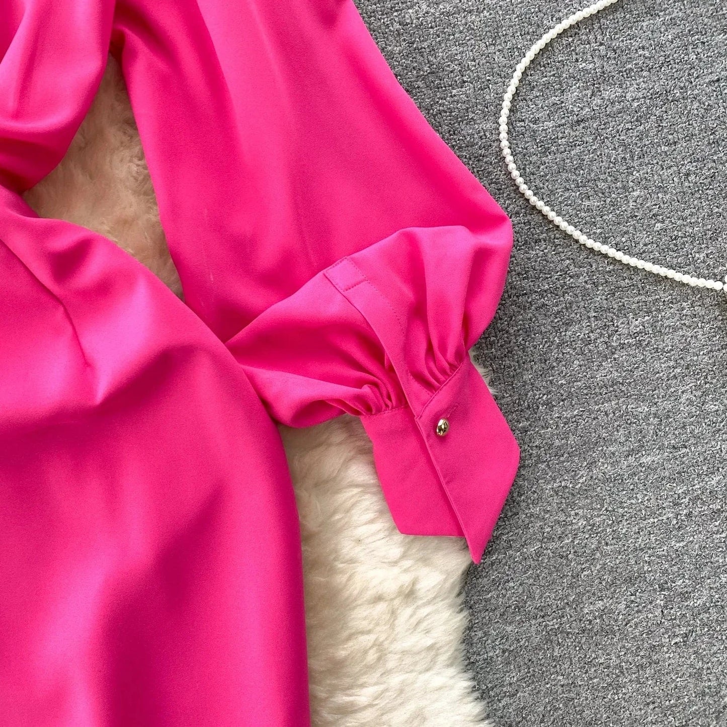 2024 Early Spring New Polo Collar Shirt Waist Waist Slimming Dress For Women