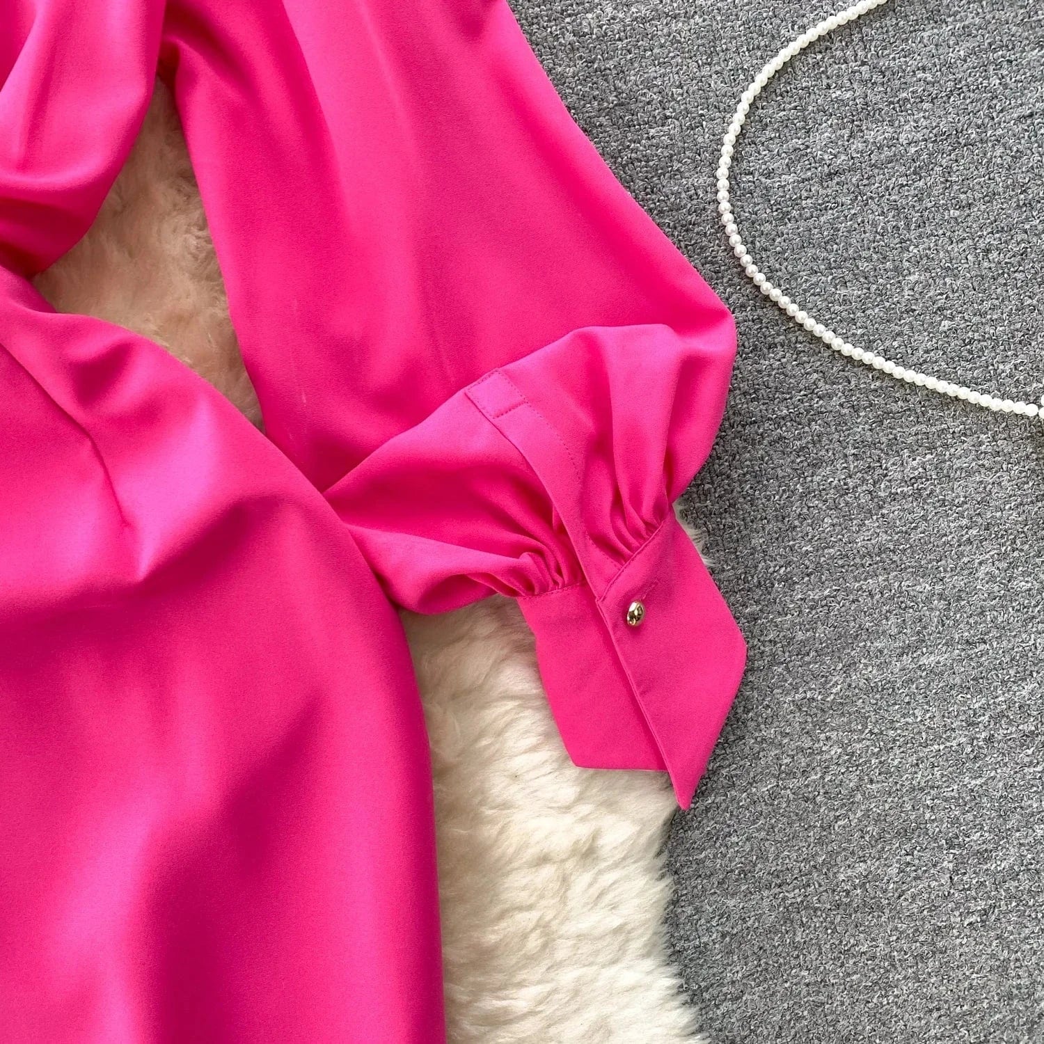 2024 Early Spring New Polo Collar Shirt Waist Waist Slimming Dress For Women