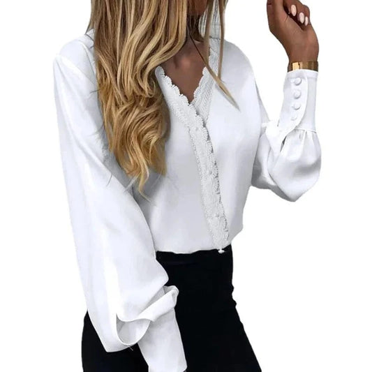2024 Europe and the United States Spring and Summer New Women's Fashion Printed lace Casual Shirt