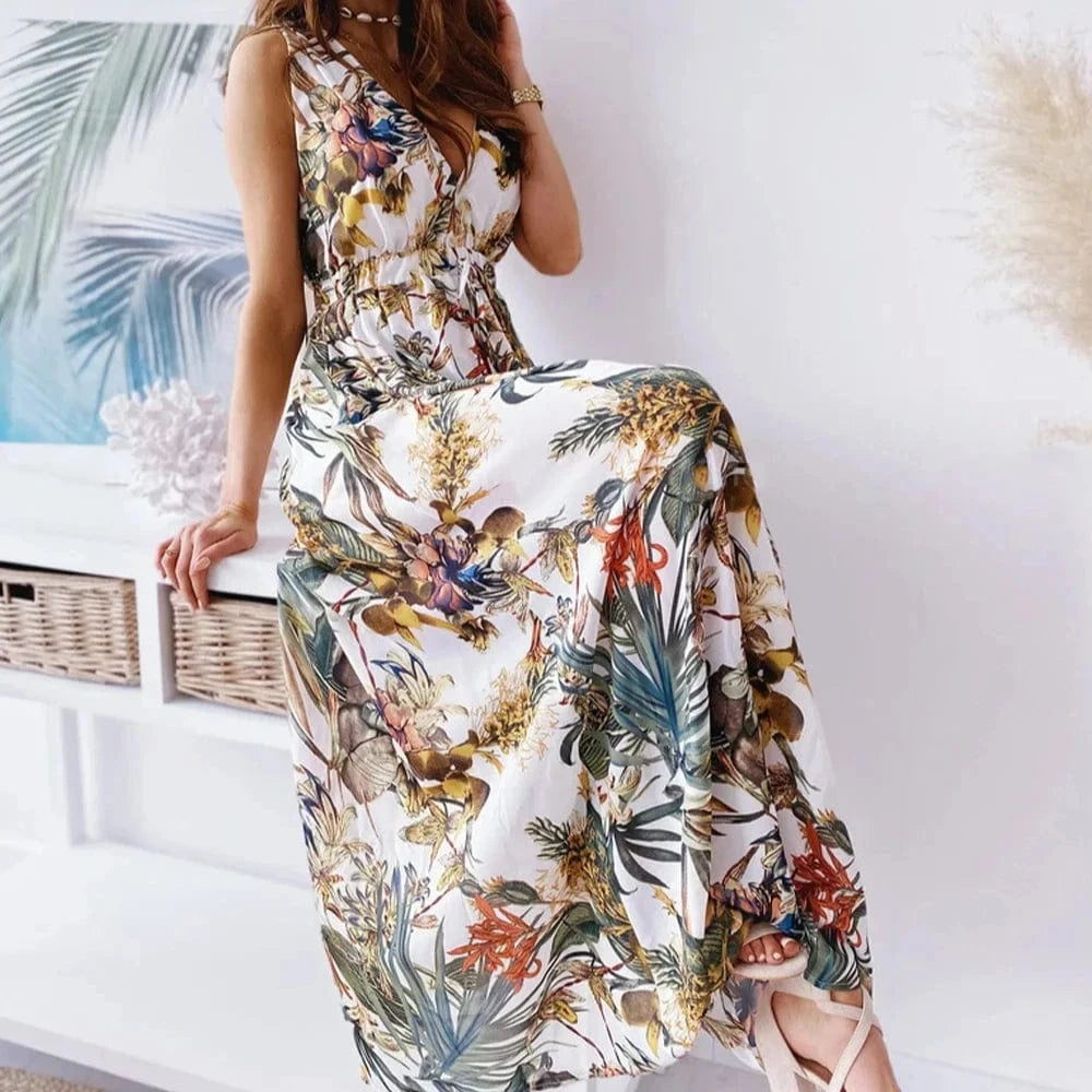 2024 Europe And The United States Summer Dress New Fashion Casual Print Strap Dress Female