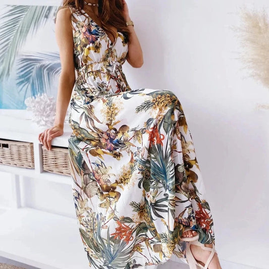 2024 Europe And The United States Summer Dress New Fashion Casual Print Strap Dress Female