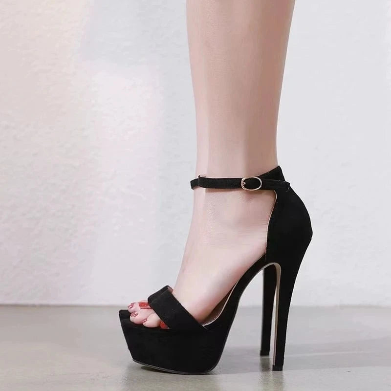 2024 European and American spring and summer new Korean style nightclub sexy waterproof platform super high heel sandals