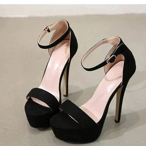 2024 European and American spring and summer new Korean style nightclub sexy waterproof platform super high heel sandals
