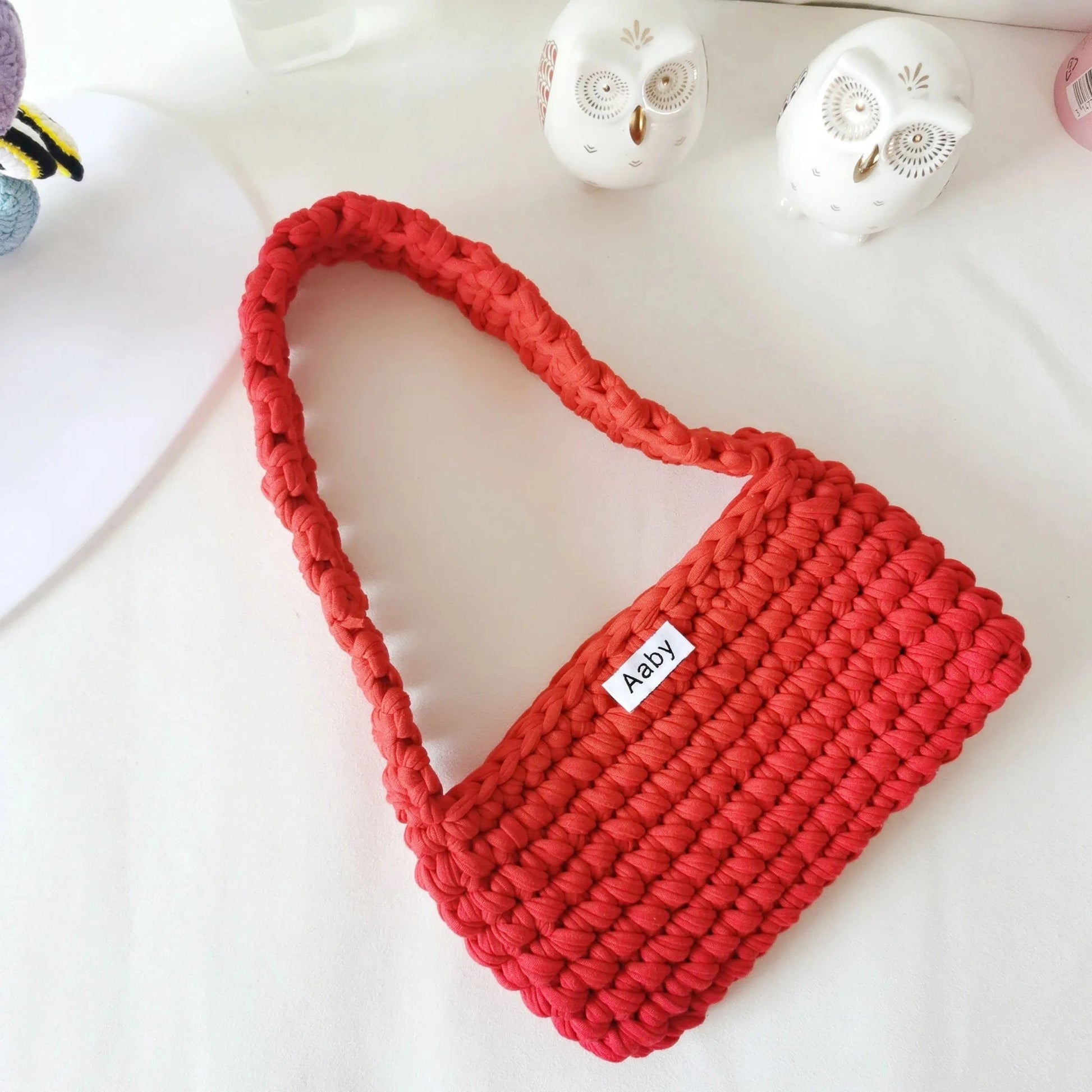 2024 Factory Direct Sales Fashion Crochet Armpit Bag For Women Small Crescent Shoulder Bag Underarm Purse Phone Bag With Bow