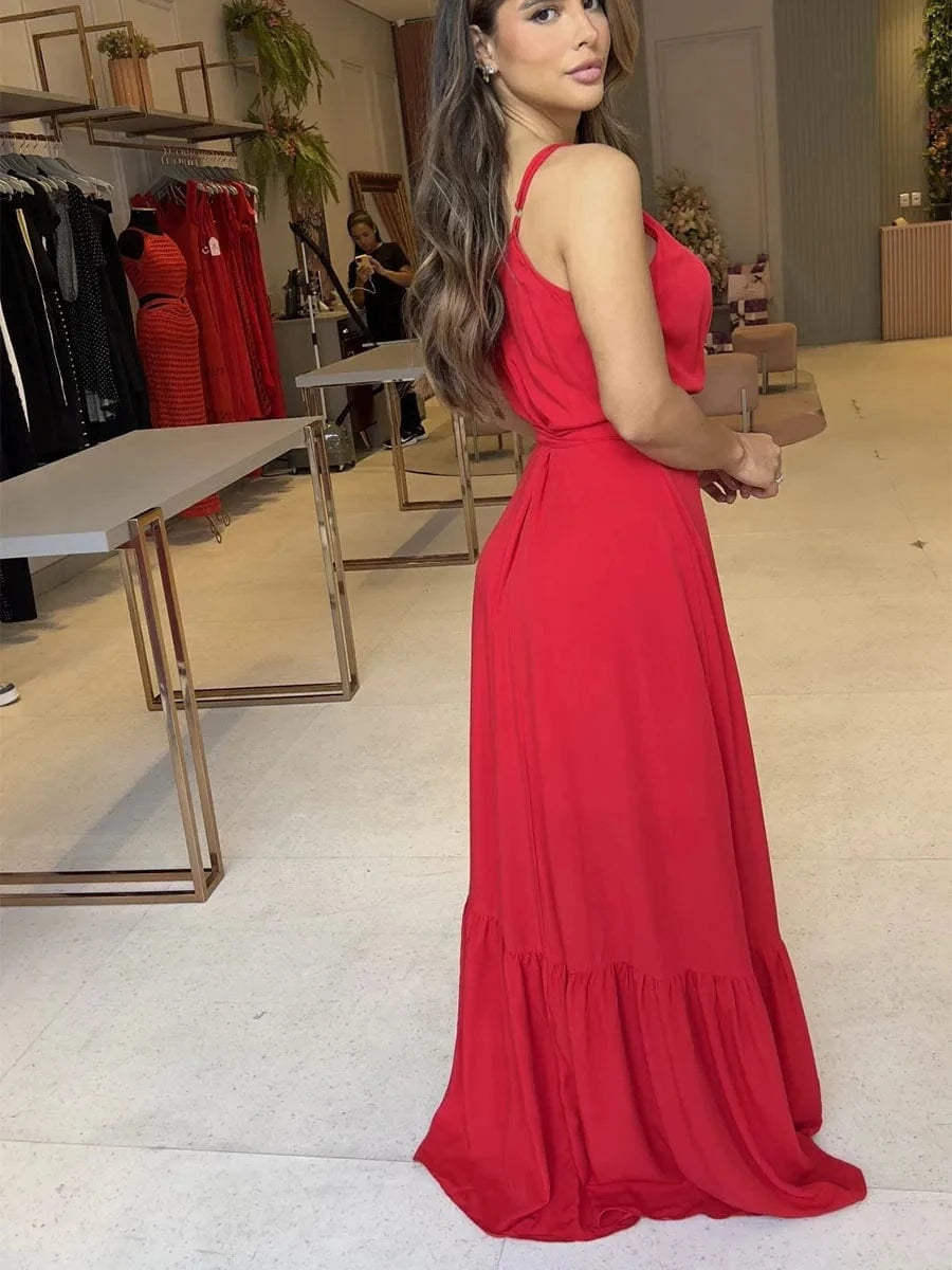 2024 Factory OEM Ladies Sleeveless Maxi Dresses Summer Custom Womens Long Dress Casual Plain Beach Boho Dresses