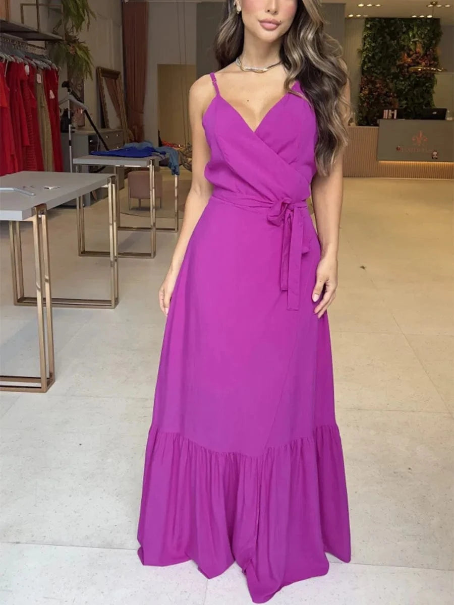 2024 Factory OEM Ladies Sleeveless Maxi Dresses Summer Custom Womens Long Dress Casual Plain Beach Boho Dresses