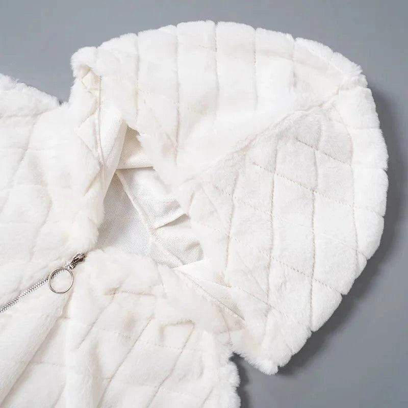 2024 Fall And Winter Hoodie Two Piece Set Long Sleeve Wool Fashionable Women Nightclub Skirt Sets