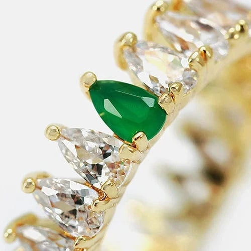 2024 fashion color zircon ring multi-element 18k gold-plated brass ring gift for girl