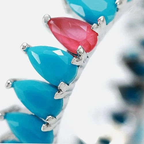 2024 fashion color zircon ring multi-element 18k gold-plated brass ring gift for girl