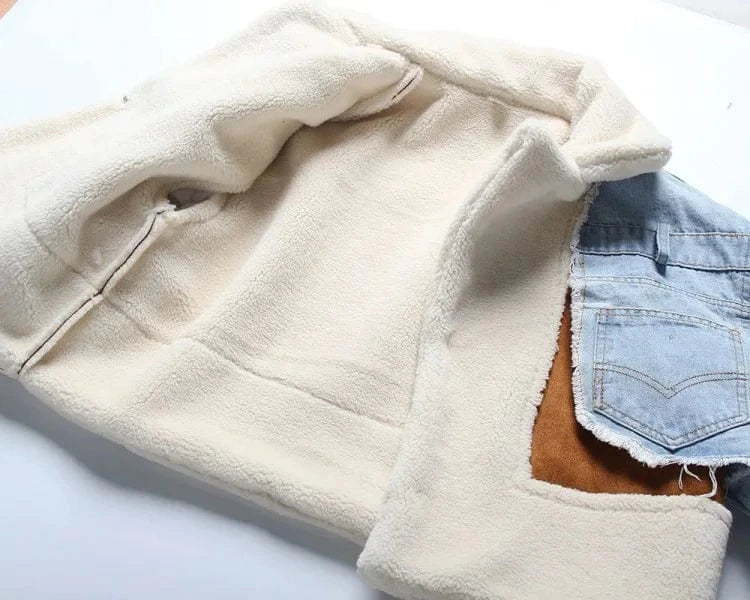 2024 Fashion Custom Furs Jackets Soft Panelled Cropped Teddy Winter Coat Jacket