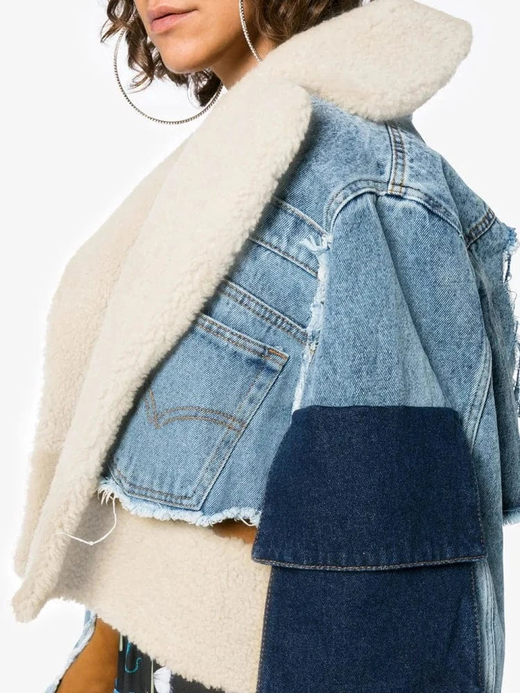 2024 Fashion Custom Furs Jackets Soft Panelled Cropped Teddy Winter Coat Jacket