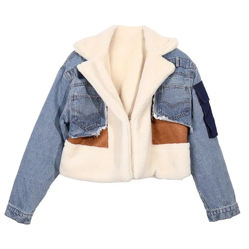 2024 Fashion Custom Furs Jackets Soft Panelled Cropped Teddy Winter Coat Jacket