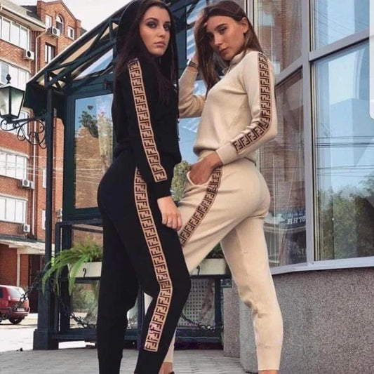 2024 Fashion Design Autumn New Women's Hooded Sweatshirt 2 Pieces Clothing Lady Casual Wear