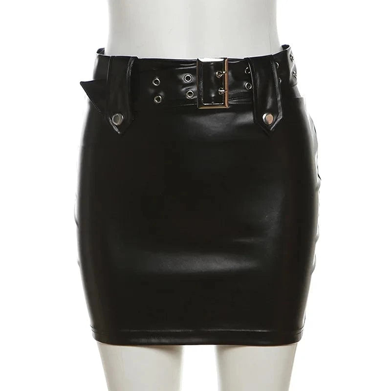 2024 Fashion Stand Collar Crop Leather Jackets and Mini Skirt Sets for Women Pu Leather Bomber Jacket Matching 2 Piece Outfits