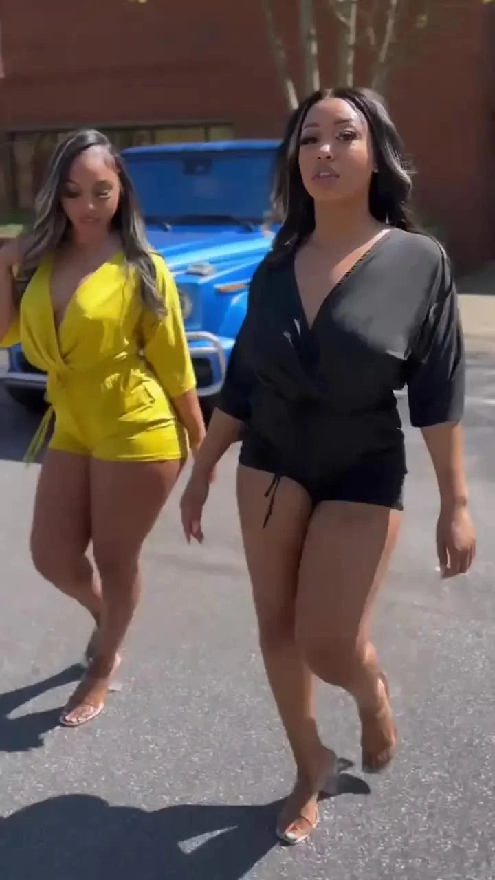 2024 Fashion Women Casual V-Neck Short Sleeve Shirt Jumpsuit Bodycon Button Shirt Romper Body Tops Blouse Bodysuit