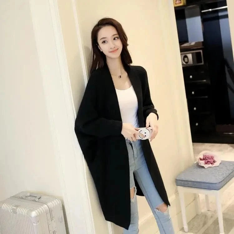 2024 fashion women new arrival batwing sleeve open chest loose women sweater coat