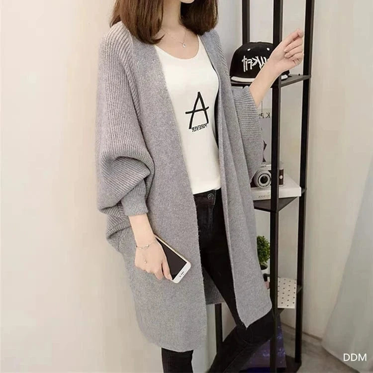 2024 fashion women new arrival batwing sleeve open chest loose women sweater coat