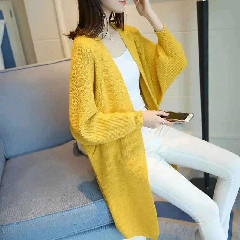 2024 fashion women new arrival batwing sleeve open chest loose women sweater coat