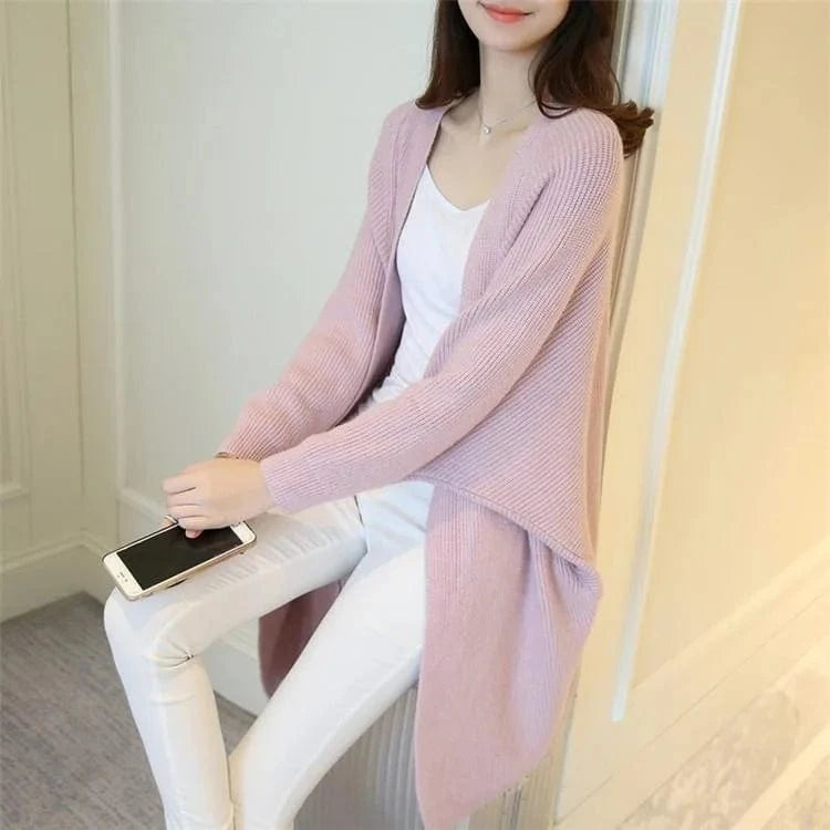 2024 fashion women new arrival batwing sleeve open chest loose women sweater coat