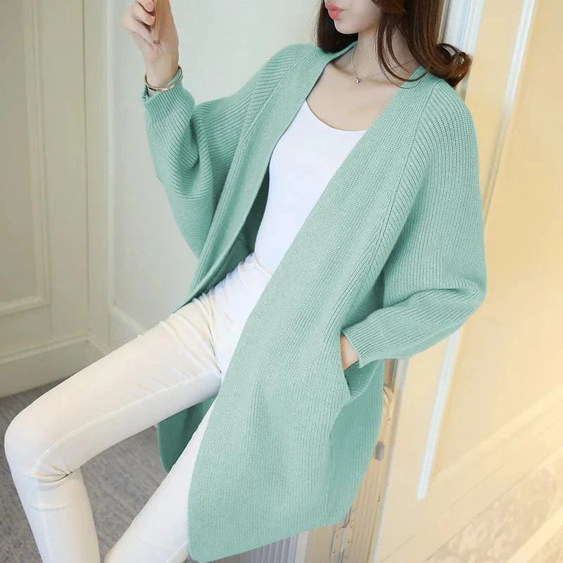 2024 fashion women new arrival batwing sleeve open chest loose women sweater coat