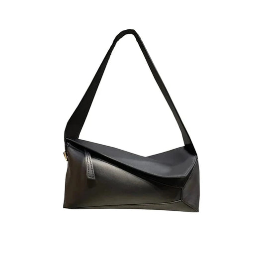 2024 fashionable hobo underarm bag stitching geometric leather female small square bag shoulder women pillow bag