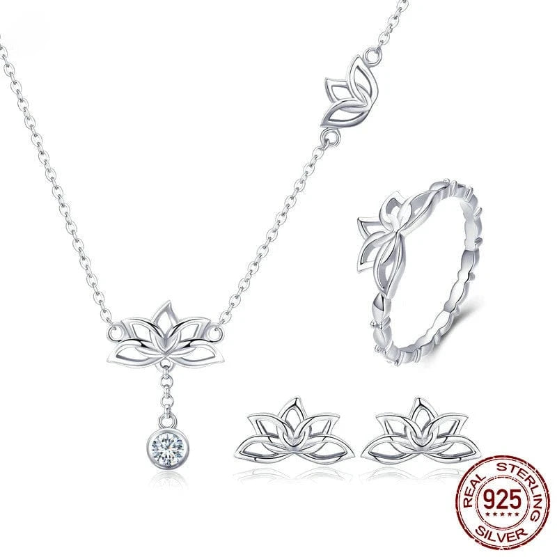 2024 fine jewelry set 925 sterling silverring earring necklace, gold plated zircon wedding jewelry display sets for women