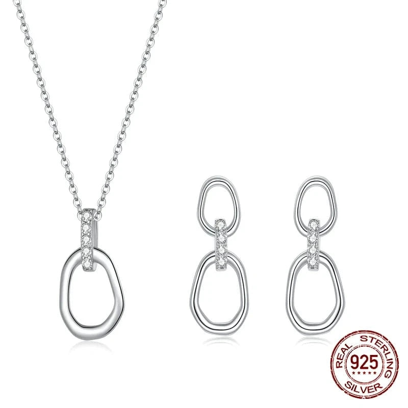 2024 fine jewelry set 925 sterling silverring earring necklace, gold plated zircon wedding jewelry display sets for women
