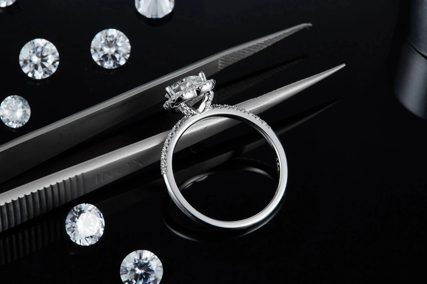 2024 fine silver jewelry moissanite wedding ring 1.0CT 6.5mm 925 sterling silver heart shape moissanite women ring