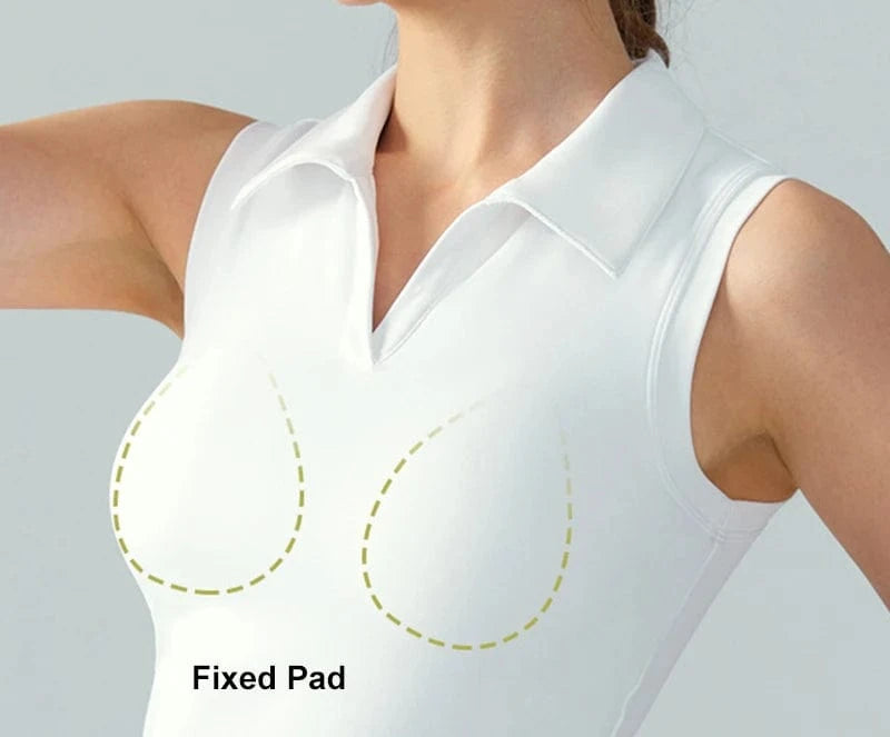 2024 Fitness Yoga Wear High Impact Polo Collar Yoga Bra Tank Tops Sport Activewear for Gym Running Workout Crop Tops For Women