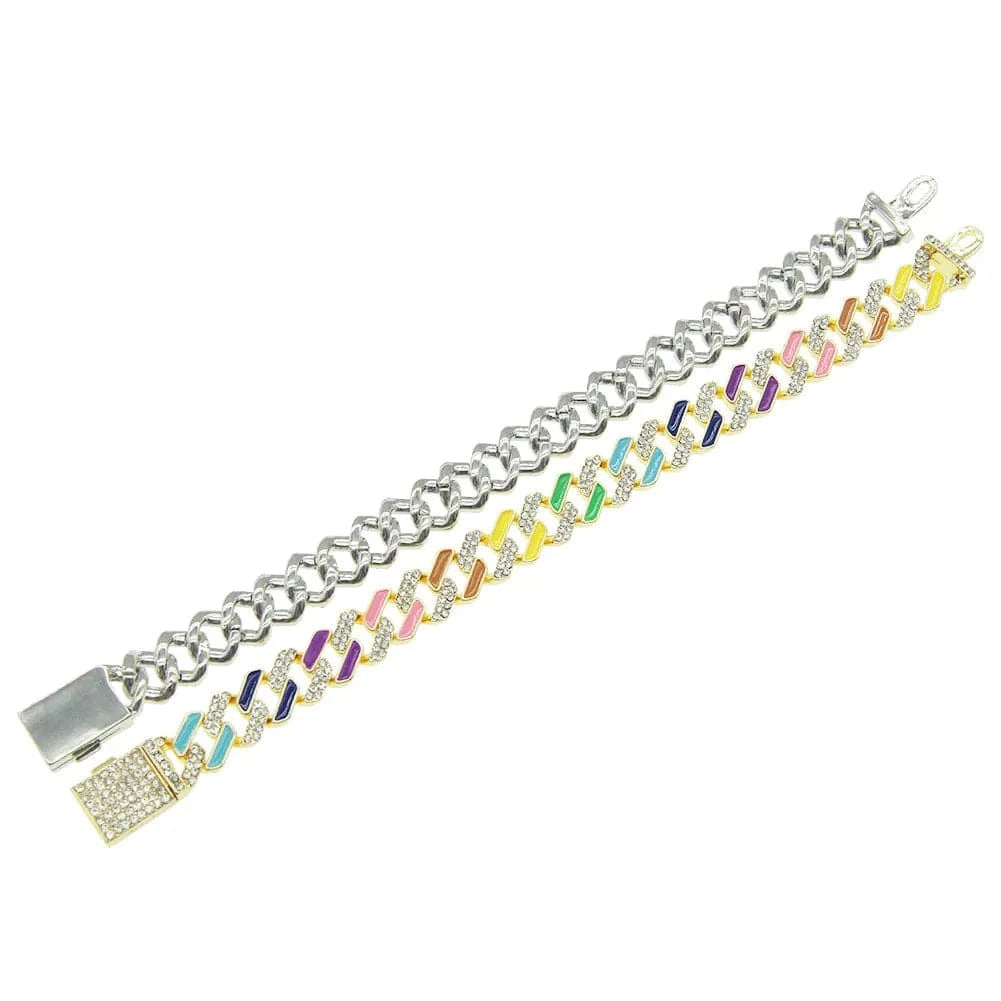 2024 HIPSTER Cool hip-hop diamond-encrusted Oil Cuban chain Miami bracelet for Men women