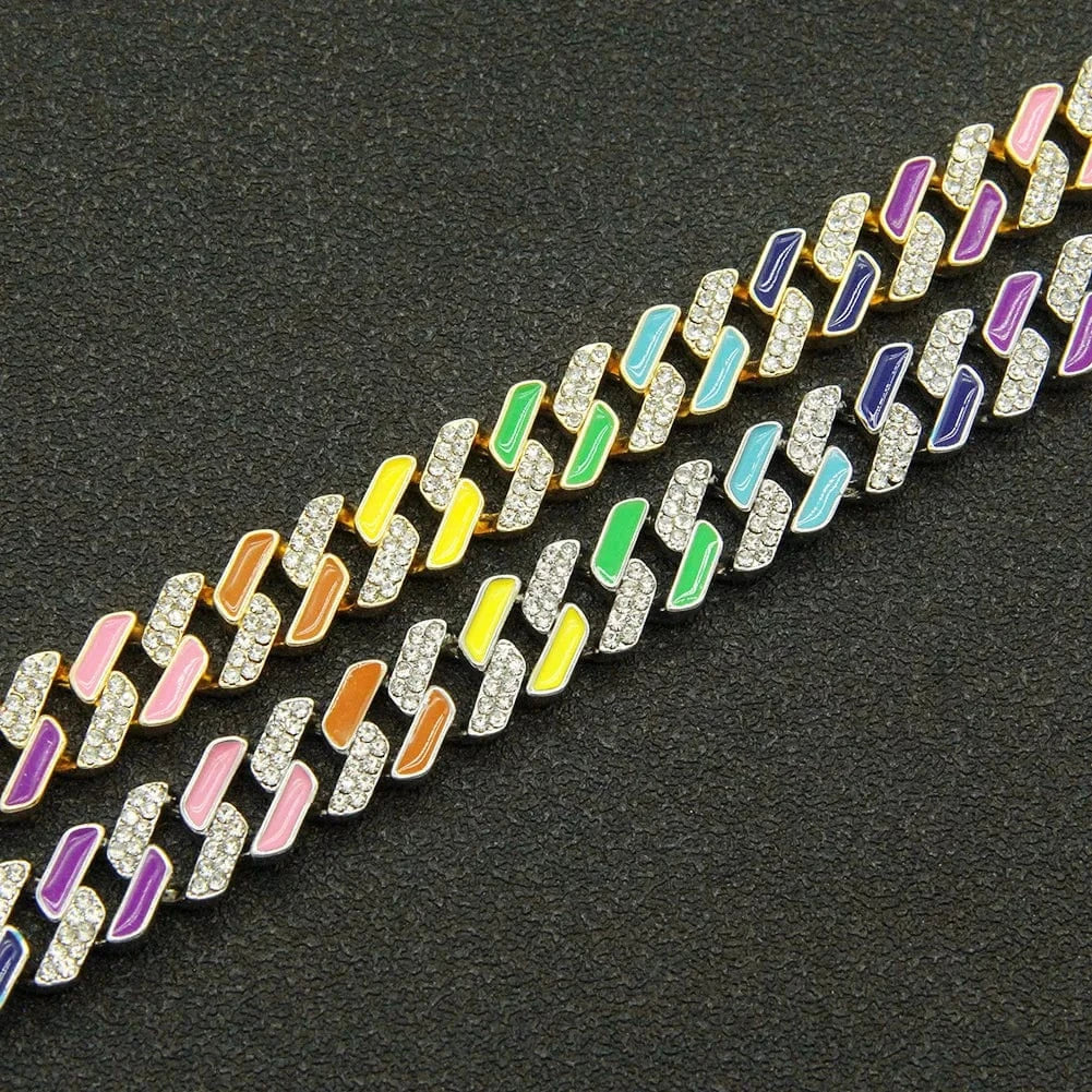 2024 HIPSTER Cool hip-hop diamond-encrusted Oil Cuban chain Miami bracelet for Men women