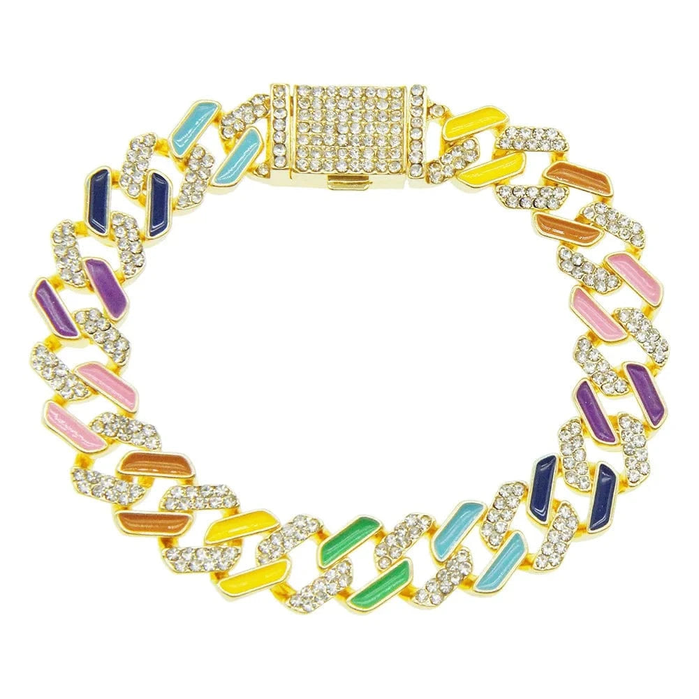 2024 HIPSTER Cool hip-hop diamond-encrusted Oil Cuban chain Miami bracelet for Men women