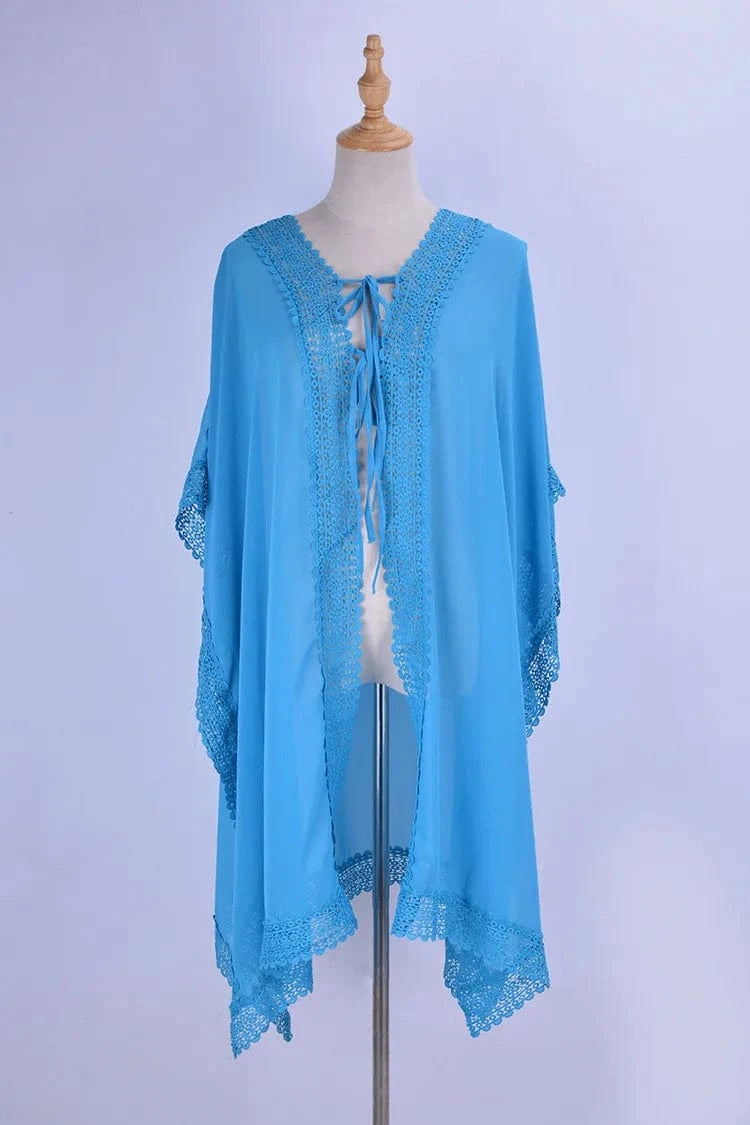 2024 Hot Sale Bohemian Summer Cardigan Bikini Beach Wear Kimono Maxi Beach Dress Swimsuit Cover Ups V-neck Tunicas Verano