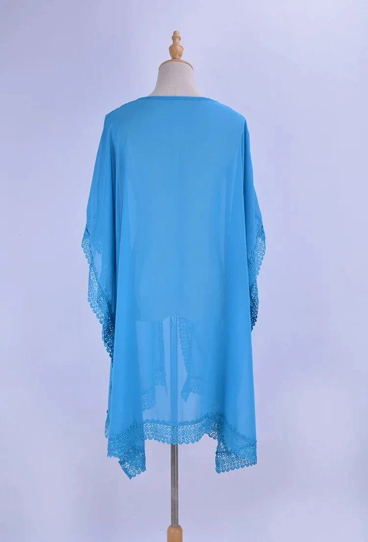 2024 Hot Sale Bohemian Summer Cardigan Bikini Beach Wear Kimono Maxi Beach Dress Swimsuit Cover Ups V-neck Tunicas Verano