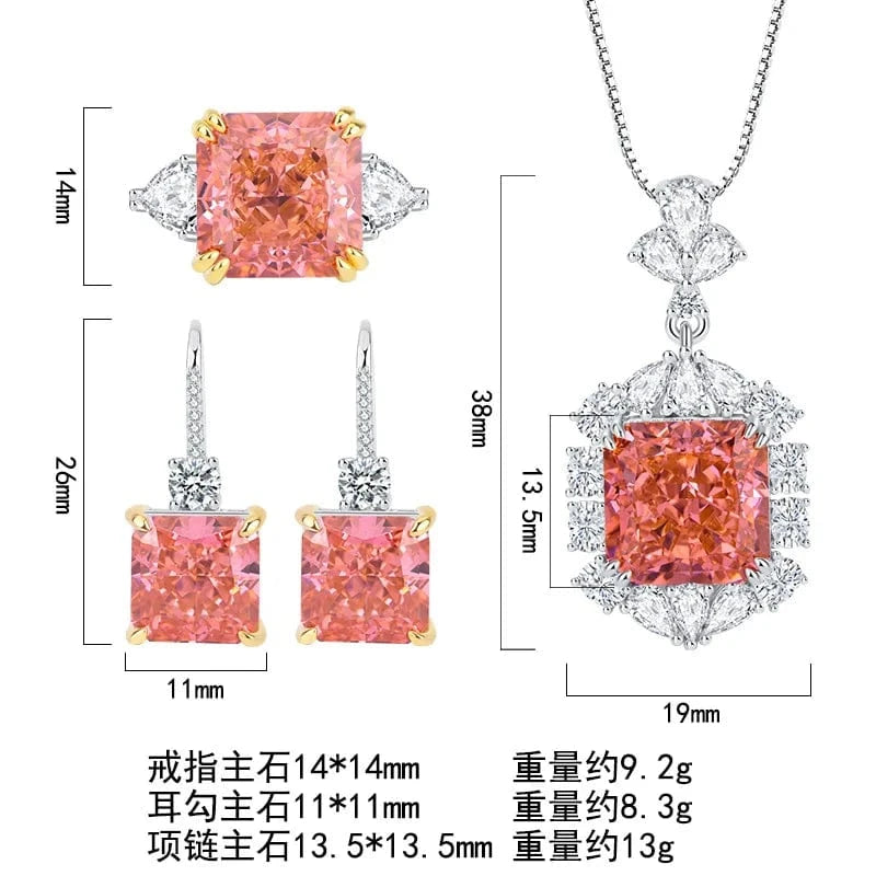 2024 Hot seller Dubai  luxury texture 100% s 925 sterling silver high carbon diamond Wedding jewelry sets