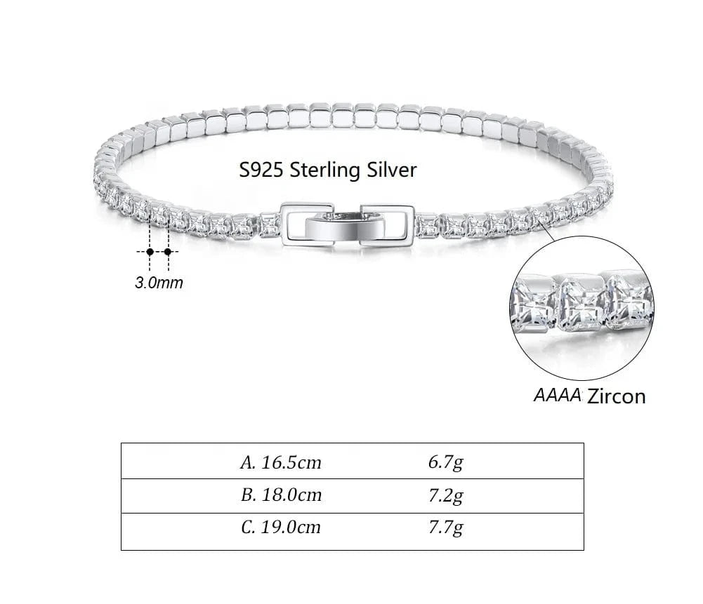 2024 KRKC Iced Out Cubic Zircon Bracelet 925 Tennis Bracelet Women Diamond Jewelry 925 Sterling Silver Bracelet Women Jewellery Stars