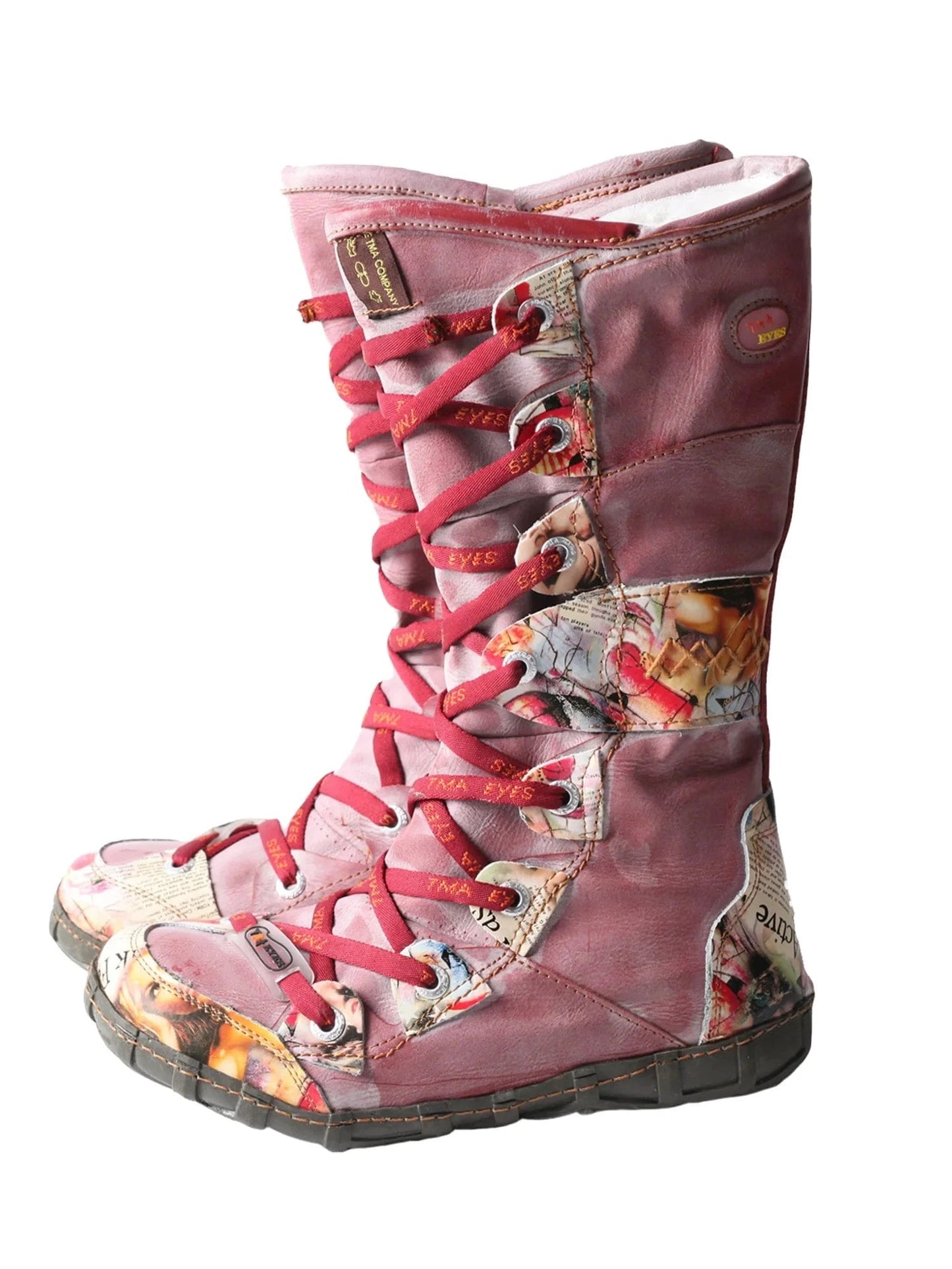 2024 Latest Fashionable Women's Winter Lace-Up Mid Calf Boots Breathable Hard-Wearing with Faux Insoles Western Style