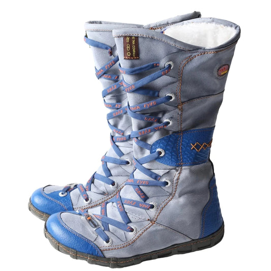 2024 Latest Fashionable Women's Winter Lace-Up Mid Calf Boots Breathable Hard-Wearing with Faux Insoles Western Style