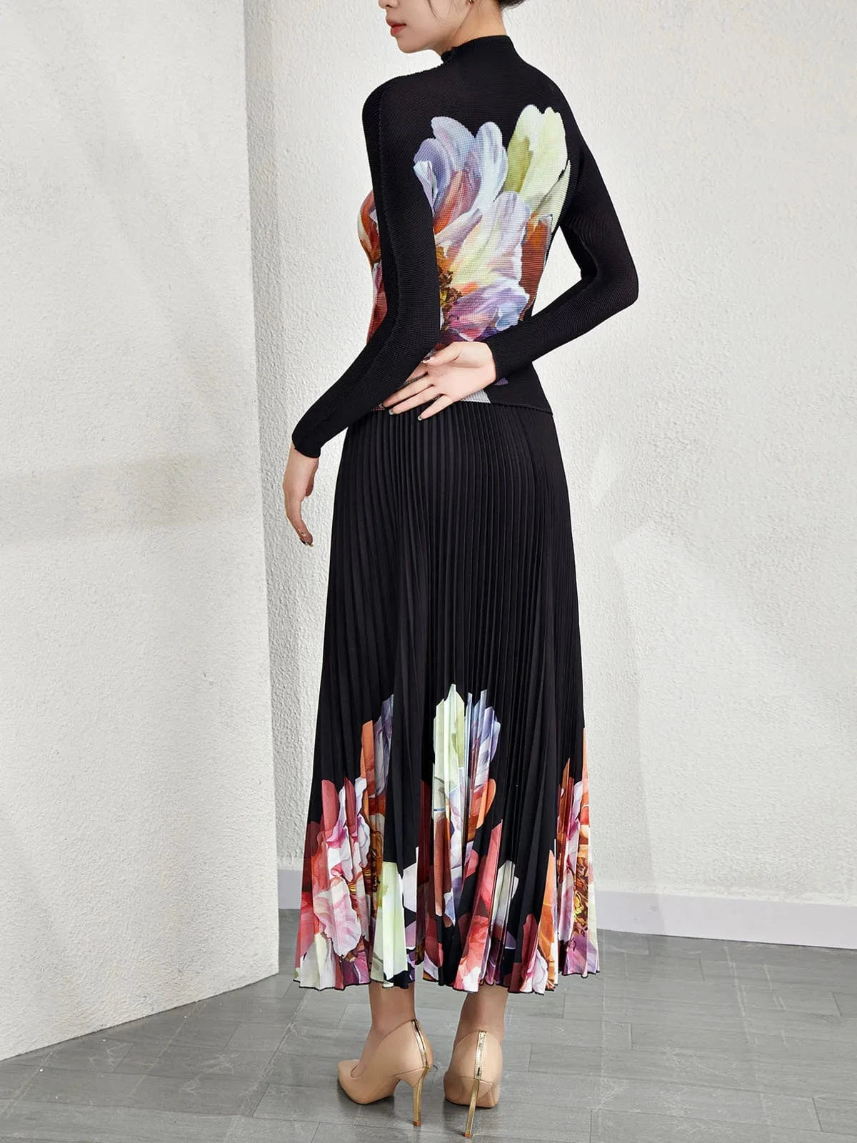 2024 Latest Pattern High Quality Women Elastic Stretch Free Size Fashion Print Womens 2 Piece Outfit Two Piece Sets