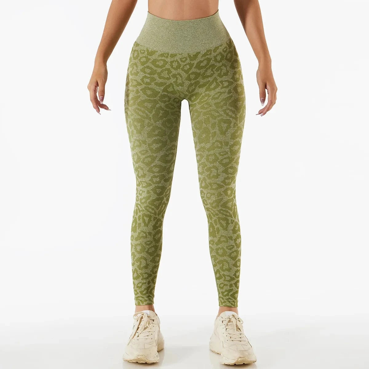 2024 Leopard Fitness Gym Leggings Women Yoga Pants Seamless High Waist Scrunch Butt Sports Running Tights Trousers Sportswear