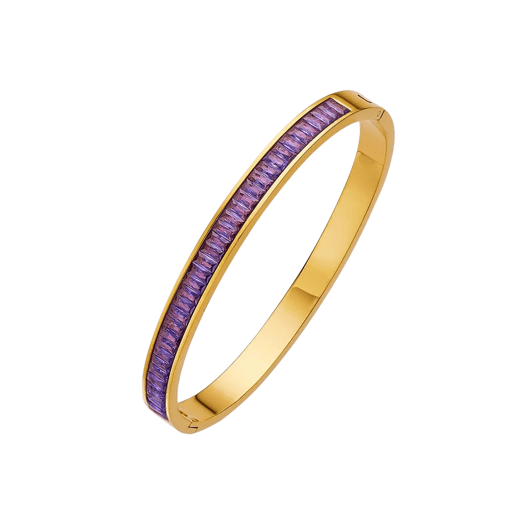 2024 luxury diamond custom 18K gold plated stainless steel  crystal diamond  fashion jewelry zircon bracelets  for women