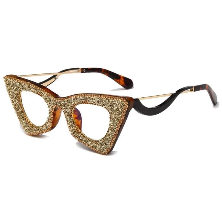 2024 Luxury Fashion Vintage Rhinestone Shades Brand luxury Big Cat Eye ladies diamond glasses rhinestone shades Eyewear